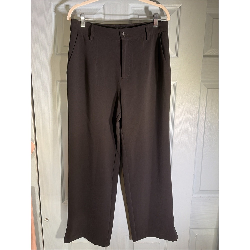 Sanctuary Black High Rise Office Siren Pleated Wide Leg Trousers Size 29/28
